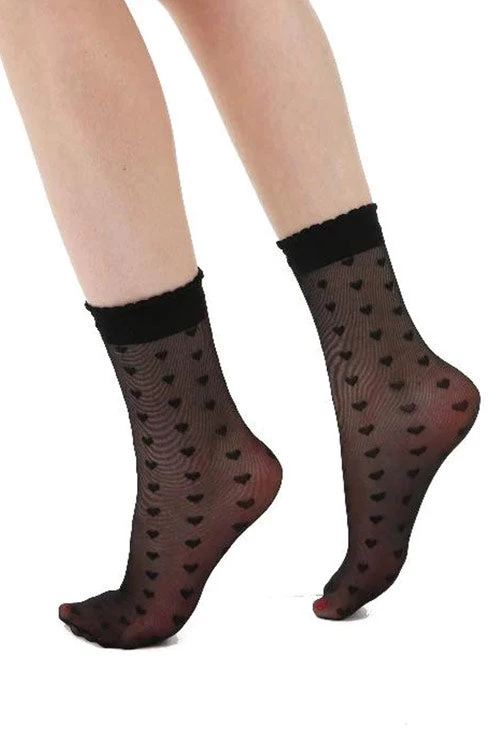 Pamela Mann Hosiery Pamela Mann Sheer Black Heart Print Ankle Socks With Frill New Arrivals And Restocks 1 Pamela Mann Hosiery Pamela Mann Sheer Black Heart Print Ankle Socks With Frill New Arrivals And Restocks