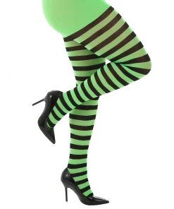 Pamela Mann Hosiery Winter Pamela Mann Curvy Super-Stretch Striped Tights In Black/Green