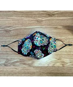 Kitty Deluxe Face Mask - Basic - Black Sugar Skulls