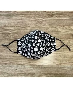 Kitty Deluxe Face Mask - Basic - Black & White Paws