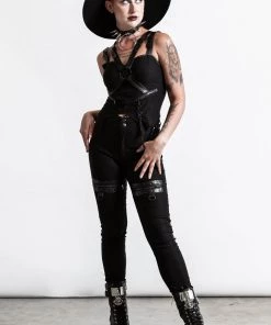 Clothing Killstar Jaded Strap Top In Black