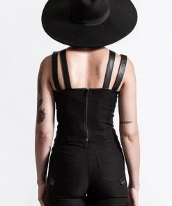 Clothing Killstar Jaded Strap Top In Black