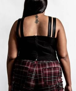 Clothing Killstar Jaded Strap Top In Black