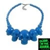 Kreepsville 666 Skull Necklace In Blue Glow