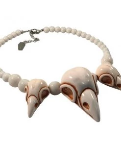 Kreepsville 666 Crow Skull Necklace In Ivory Dark Alternative