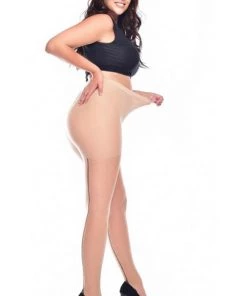 Pamela Mann Hosiery Pamela Mann Curvy Super-Stretch Jive Seamed Tights In Nude/Black