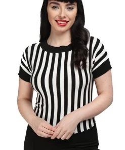 Winter Collectif Joy Knit Top In Beetle Stripe