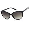 Kiss Eyewear Dita Thin Frame Classic Rounded Cat's Eye Sunglasses In Black
