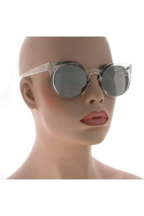 Kiss Eyewear Emily Funky Large Round Frame Sunglasses In Crystal With Mirror Lens 4 Kiss Eyewear Emily Funky Large Round Frame Sunglasses In Crystal With Mirror Lens