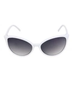 Kiss Eyewear Gloria Classic Thin Retro Frame Cat's Eye Sunglasses In White Accessories