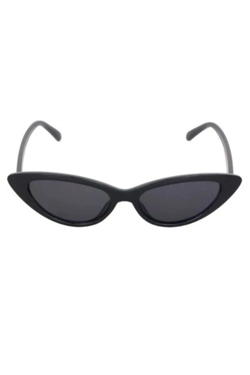 Kiss Eyewear Lolita Thin Cat's Eye Frame Sunglasses In Black 1 Kiss Eyewear Lolita Thin Cat's Eye Frame Sunglasses In Black