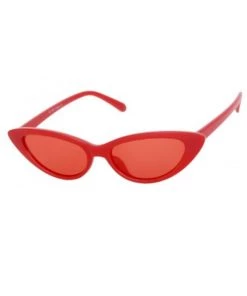 Accessories Kiss Eyewear Lolita Thin Cat's Eye Frame Sunglasses In Red With Red Lens