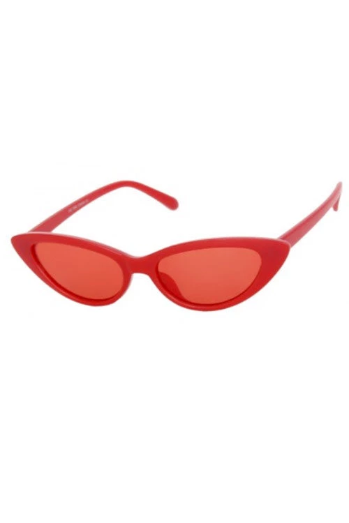 Accessories Kiss Eyewear Lolita Thin Cat's Eye Frame Sunglasses In Red With Red Lens 1 Accessories Kiss Eyewear Lolita Thin Cat's Eye Frame Sunglasses In Red With Red Lens