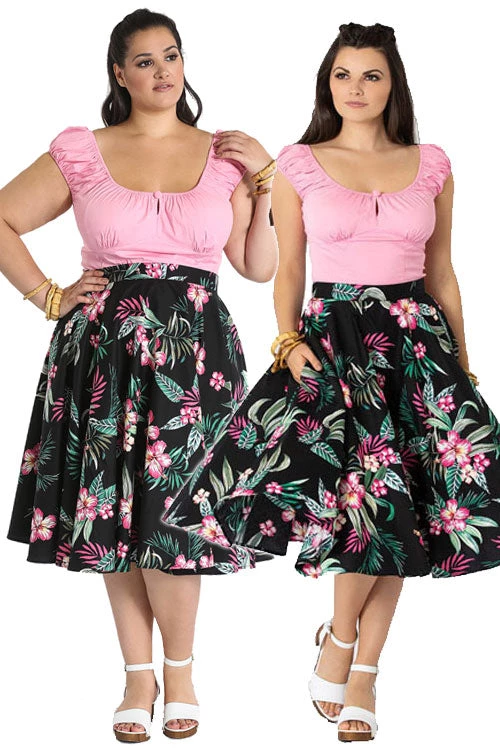 Hell Bunny Kalani 50's Skirt In Black 1 Hell Bunny Kalani 50's Skirt In Black