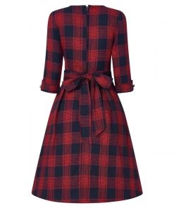 Winter Dolly & Dotty Katherine Dress In Red And Navy Tartan