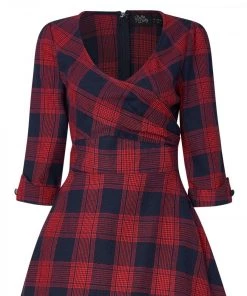Winter Dolly & Dotty Katherine Dress In Red And Navy Tartan