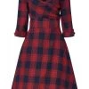 Winter Dolly & Dotty Katherine Dress In Red And Navy Tartan