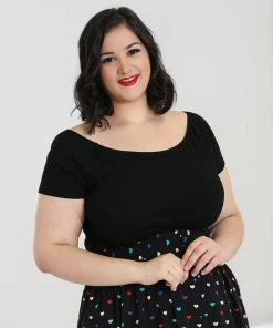 Hell Bunny Kimmie Top In Black