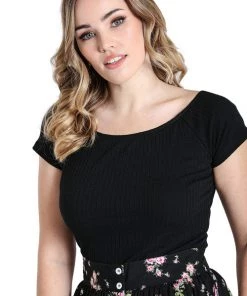 Hell Bunny Kimmie Top In Black