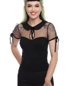 Collectif Kitten Top In Black