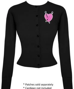 Accessories Kitty Deluxe Iron On Patch Of Knitted Heart