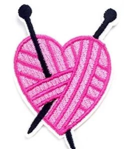 Accessories Kitty Deluxe Iron On Patch Of Knitted Heart