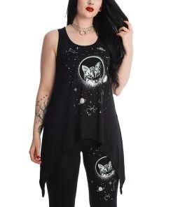 Banned Space Cat Asymmetric Hem Top New Arrivals And Restocks