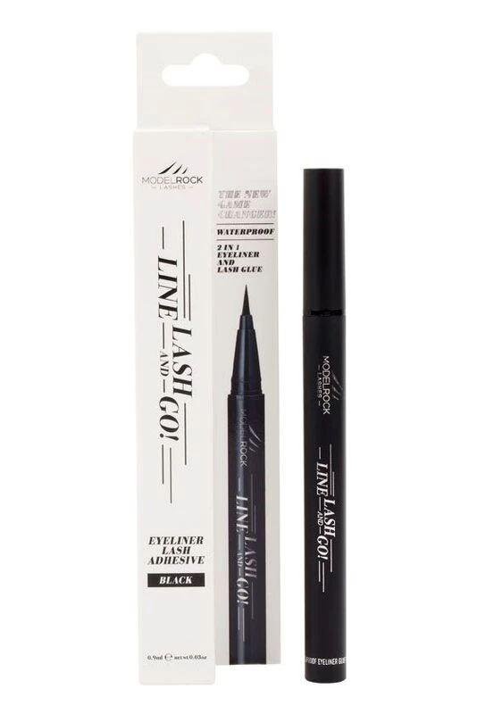 Model Rock Cosmetics Model Rock LINE-LASH-GO! 2 In 1 Adhesive Eyeliner Glue Pen In Black 2 Model Rock Cosmetics Model Rock LINE-LASH-GO! 2 In 1 Adhesive Eyeliner Glue Pen In Black