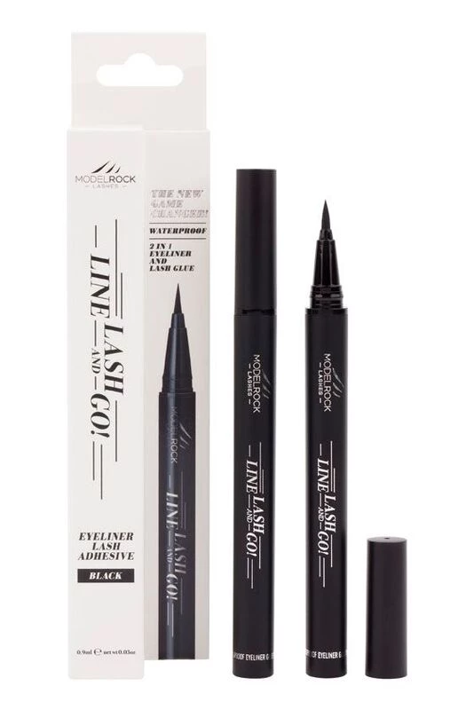 Model Rock Cosmetics Model Rock LINE-LASH-GO! 2 In 1 Adhesive Eyeliner Glue Pen In Black 4 Model Rock Cosmetics Model Rock LINE-LASH-GO! 2 In 1 Adhesive Eyeliner Glue Pen In Black
