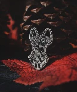 Accessories Lively Ghosts Lady Lucille Corset In Black Enamel Pin