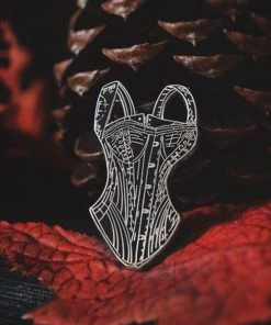 Accessories Lively Ghosts Lady Lucille Corset In Black Enamel Pin