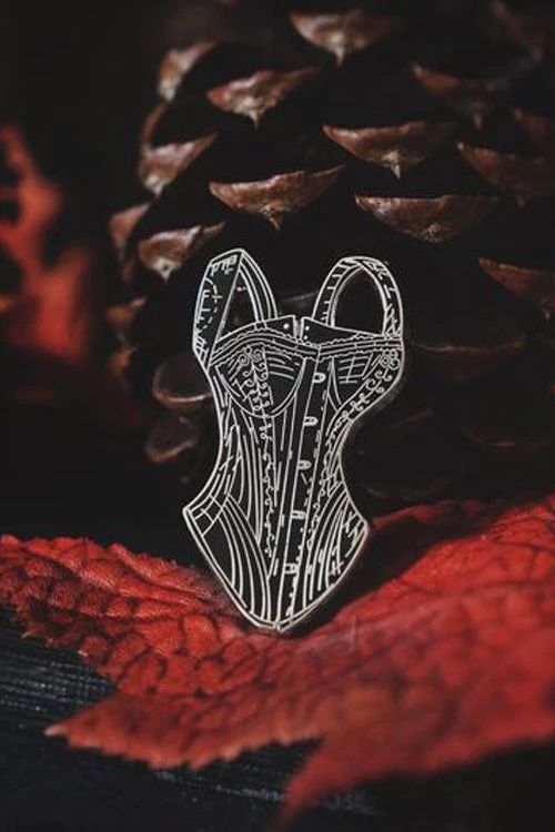 Accessories Lively Ghosts Lady Lucille Corset In Black Enamel Pin 1 Accessories Lively Ghosts Lady Lucille Corset In Black Enamel Pin