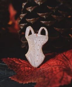 Lively Ghosts Lady Lucille Corset In Creme Enamel Pin