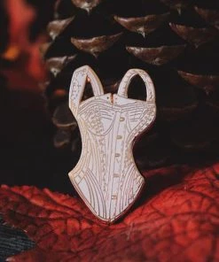 Lively Ghosts Lady Lucille Corset In Creme Enamel Pin