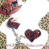 Accessories Kitty Deluxe Cardigan Clips In Red Leopard Heart Design