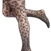 Pamela Mann Hosiery Curvy Super-Stretch Tights In Black Leopard Pattern