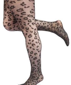 Pamela Mann Hosiery Curvy Super-Stretch Tights In Black Leopard Pattern