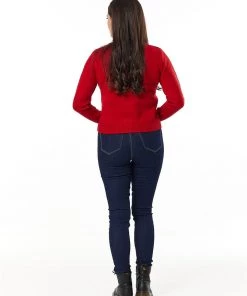 Timeless London Lily Chunky Cardigan In Red 8 Timeless London Lily Chunky Cardigan In Red