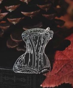 Lively Ghosts Lovett Corset In Black Enamel Pin Accessories