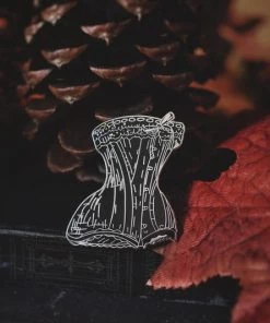 Lively Ghosts Lovett Corset In Black Enamel Pin Accessories