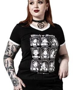Clothing Killstar Moody V-Neck Tee T-Shirt "Witch Moods"