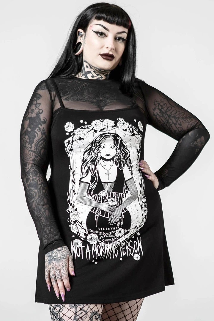 Winter Killstar Morning 2-Piece Dress Mesh Top AND Cami Dress "Not A Morning Person" 4 Winter Killstar Morning 2-Piece Dress Mesh Top AND Cami Dress "Not A Morning Person"