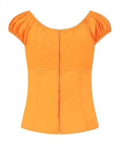 Hell Bunny Melissa Top In Orange Clothing 9 Hell Bunny Melissa Top In Orange Clothing