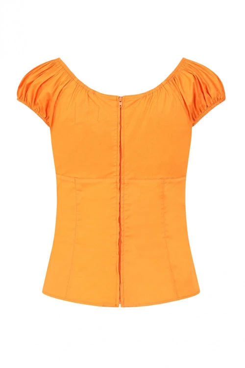 Hell Bunny Melissa Top In Orange Clothing 4 Hell Bunny Melissa Top In Orange Clothing