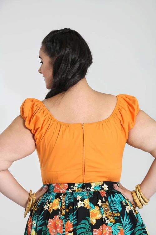 Hell Bunny Melissa Top In Orange Clothing 2 Hell Bunny Melissa Top In Orange Clothing
