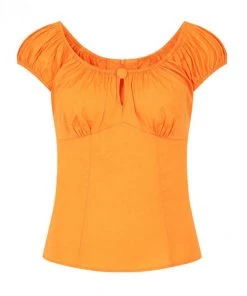 Hell Bunny Melissa Top In Orange Clothing 8 Hell Bunny Melissa Top In Orange Clothing