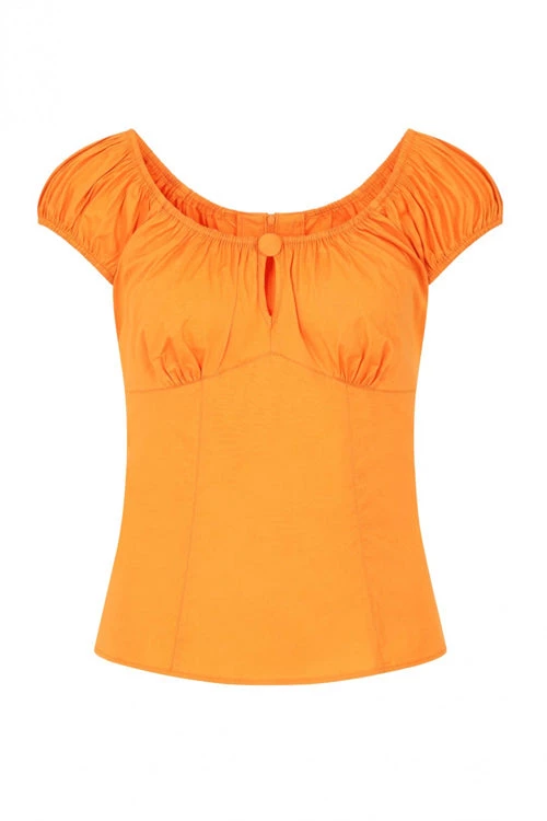 Hell Bunny Melissa Top In Orange Clothing 3 Hell Bunny Melissa Top In Orange Clothing