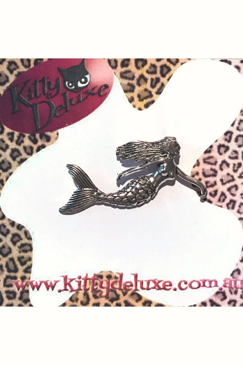 Kitty Deluxe Broochlette Brooch In Silver Mermaid 1 Kitty Deluxe Broochlette Brooch In Silver Mermaid