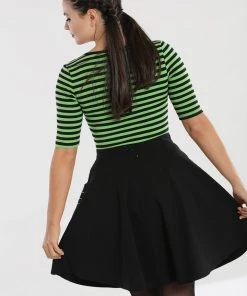 Hell Bunny Miss Muffet Skater Skirt With Green Details Clothing