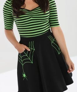 Hell Bunny Miss Muffet Skater Skirt With Green Details Clothing
